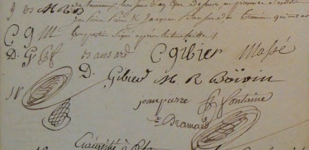 Signataires de l'inventaire de la tuilerie de Toureau en 1807