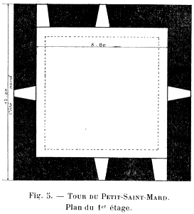 A. Mauduit: plan du premier étage de la Tour du Petit-Saint-Mard