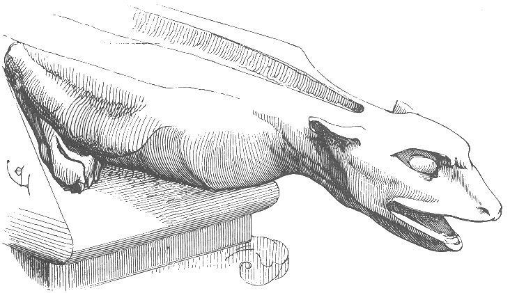 Gargouille type dessinée par Viollet-Leduc (1856)