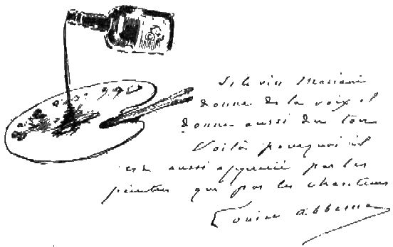 Louise Abbéma: Réclame autographe pour le vin Mariani (1894)