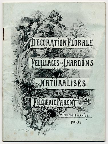 Louise Abbéma: Décoration florale pour une couverture (dessin, 1907)