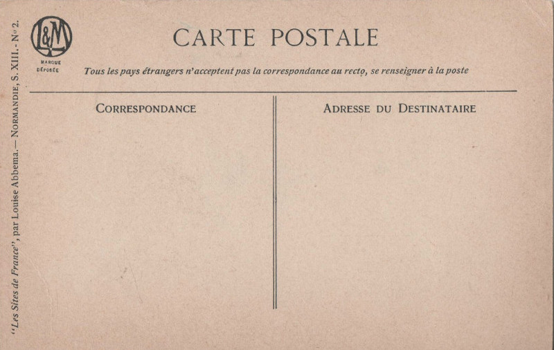 Revers des cartes postales L&M de la série "Sites de France"