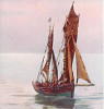 Barque en mer à Fécamp (aquarelle)