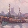 Barque à quai à Fécamp (aquarelle)