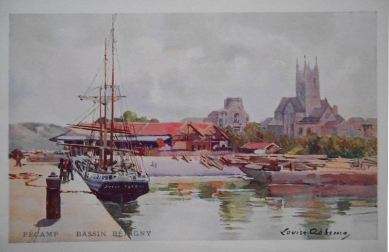 Le bassin Bérigny à Fécamp (aquarelle)