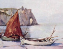 La plage d'Etretat (aquarelle)