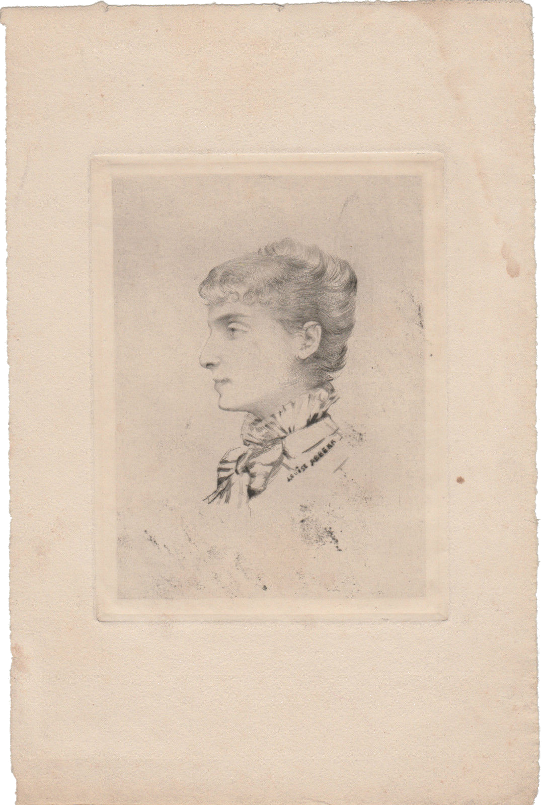 Louise Abbéma: Portrait deSarah Bernhardt (pointe sèche, 1880)