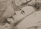 Portrait funèbre d'Antoine Grenier (dessin au crayon, 1881)