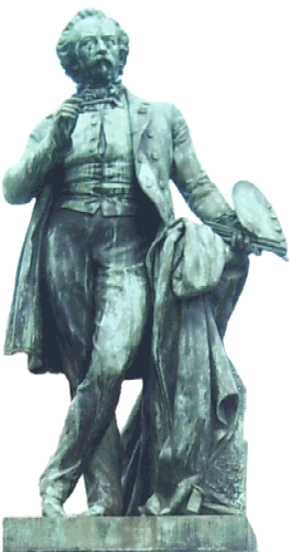 Statue d'Ary Scheffer dans sa ville natale de Dordrecht