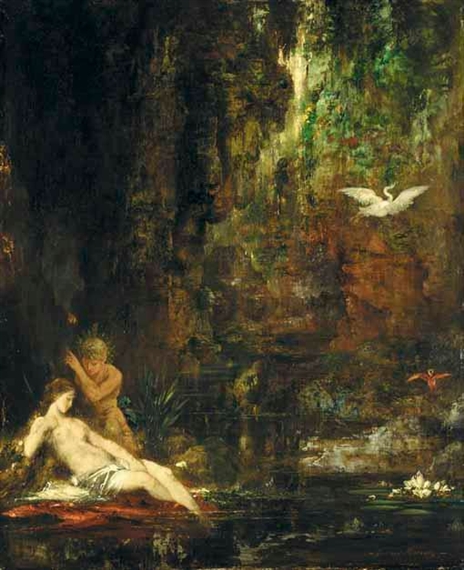 Gustave Moreau: La Source surprise par un satyre