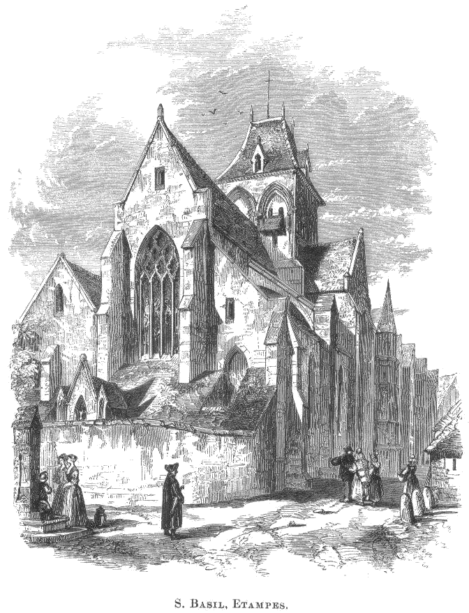 Philip Henry Delamotte: Saint-Basile d'Etampes (gravure, 1854)
