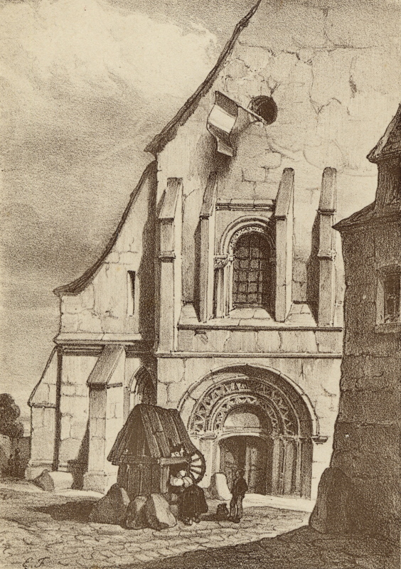Saint-Basile d'Etampes dessinée par Eugène Forest (d'après l'Album d'Etampes de Paul Allorge)