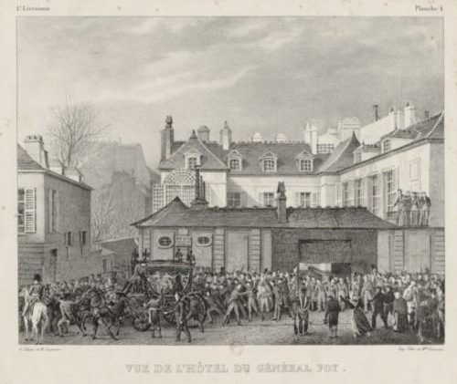 Vue de l'Hôtel du général Foy (lithographie, 1825)