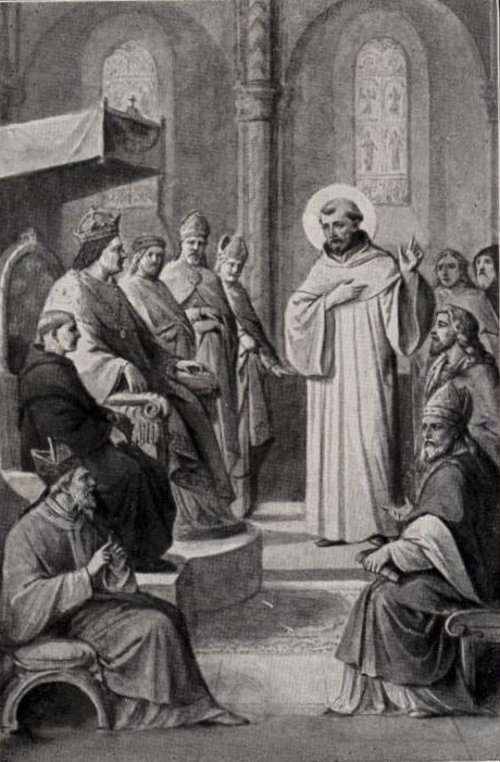 Image pieuse: Saint Bernard au concile d'Etampes de 1130 (fin XIXe s.)