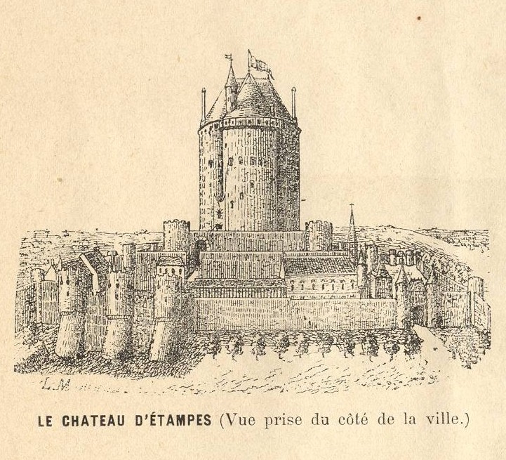 Léon Marquis: Le château d'Etampes (croquis, 1873)