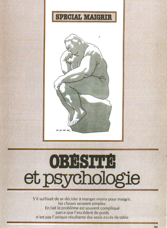 Gaëtan Ader: Obésité et psychologie (Diététique d'aujourd'hui n°173, avril 1978, 1re de couverture)