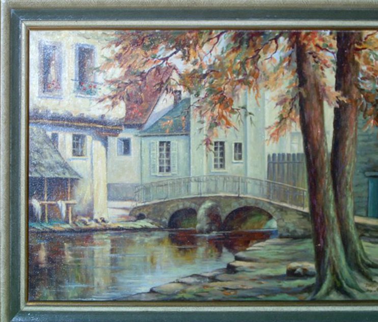 Josef Boley: Le Pont Doré à Etampes (huile sur toile, 1941)