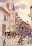 Philippe Legendre-Kvater: L'omnibus de Fontainebleau arrive quartier Saint-Basile (© Philippe Legendre-Kvater)