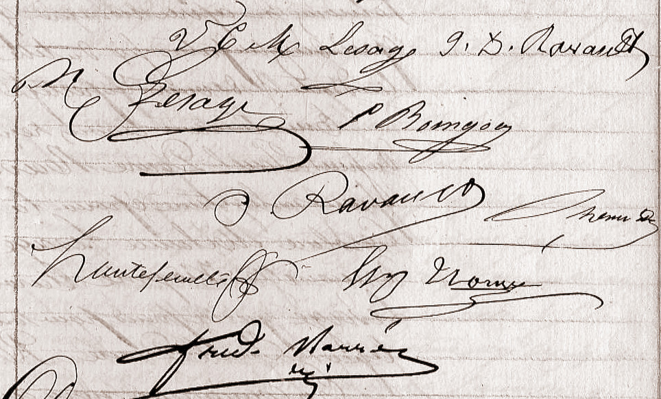 Signatures des Ravault en 1900