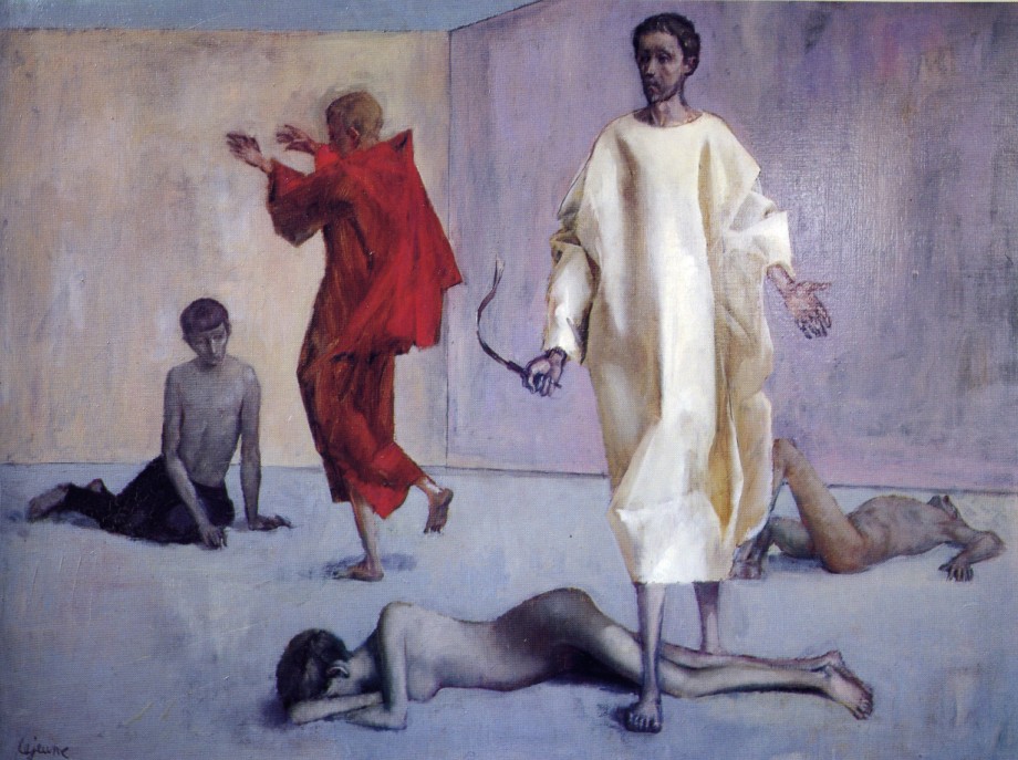 Jésus chassant les vendeurs du Temple (huile sur toile)
