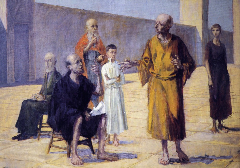 L'enfant Jésus au milieu des docteurs (huile sur toile)