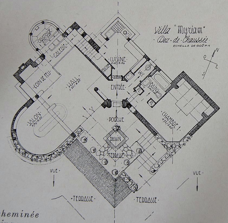 Pierre Varenne: Plan de la Villa Myriam (1933)