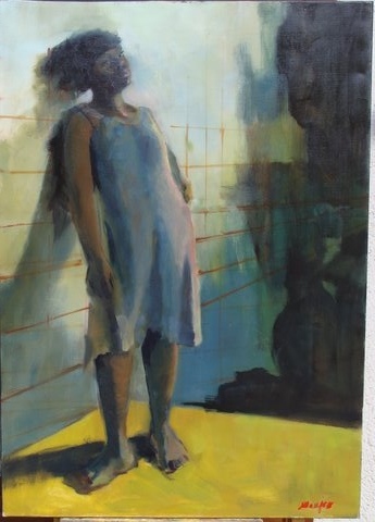 Sylvie Manjoo: Léa (huile sur toile, 92 x 65 cm)