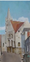 Olivier Solliaert: Vue de Notre-Dame d'Etampes (huile sur toile, 2004)