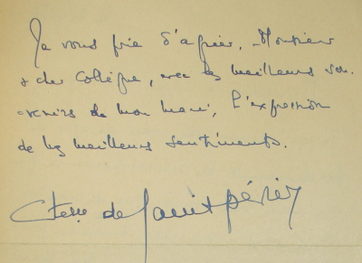 Lettre de la comtesse de Saint-Périer (1944)