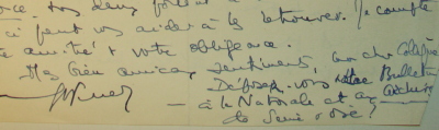 Lettre du comte de Saint-Périer (1950)