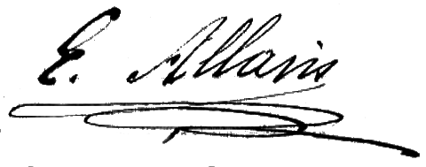 Signature d'Edouard Allain en 1869