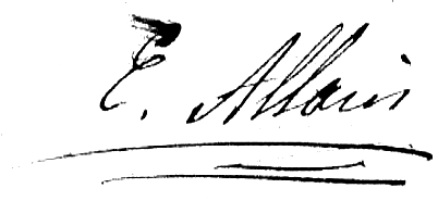 Signature d'Edouard Allain en 1870