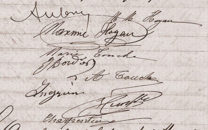 Signatures lors du remariage de Paul Aubry en 1900