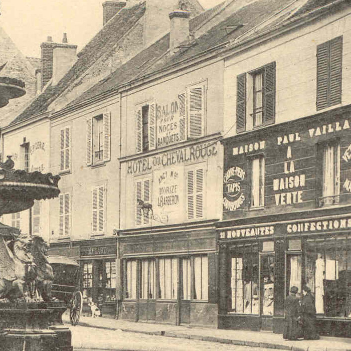 L'hôtel du Cheval Rouge tenue par Lucien Barberon en 1906