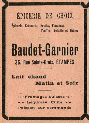 Baudet-Garnier, épicier à Etampes