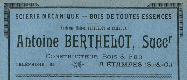 Réclame pour Berthelot de 1909