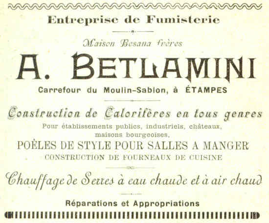 Réclame  pour Betlamini dans l'annuaire de de 1898
