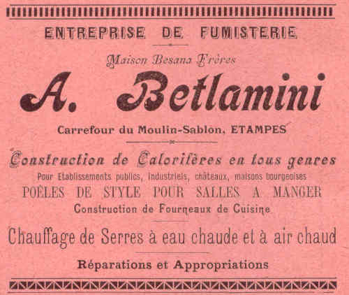 Réclame  pour Betlamini dans l'annuaire de de 1901