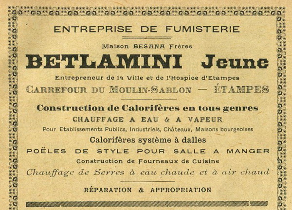 Réclame  pour Betlamini dans l'annuaire de de 1909
