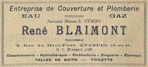 René Blaimont, couvreur et plombier (1935)