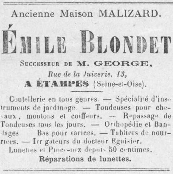 Réclame pour Blondet (1888)