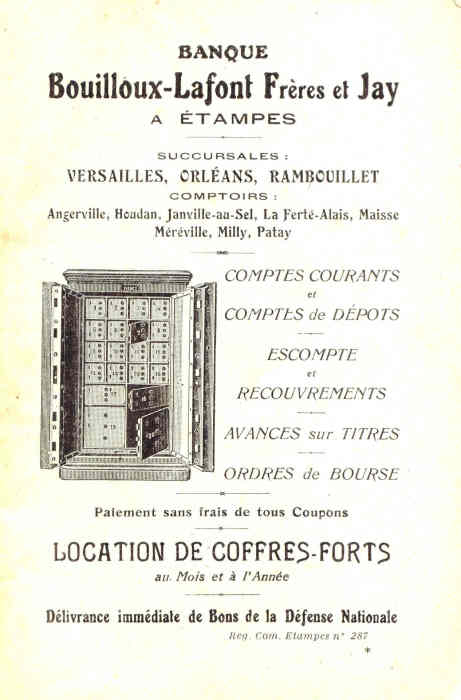 Réclame pour Bouilloux-Lafont frères, 1925