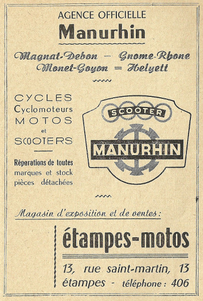 Réclame pour l'entreprise d'André Champy à Étampes en 1958