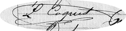 Signature de Léon Coquet en 1873