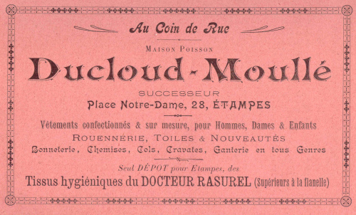 Réclame pour Ducloud-Moullé dans l'Annuaire de 1901