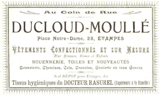 Réclame pour Ducloud-Moullé dans l'Annuaire de 1902