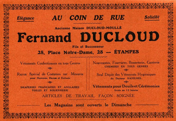 Réclame pour Ducloud dans l'Almanach de 1913