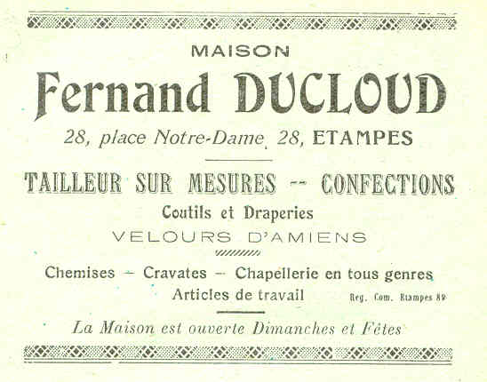 Réclame pour Fernand Ducloud dans l'Annuaire de 1925
