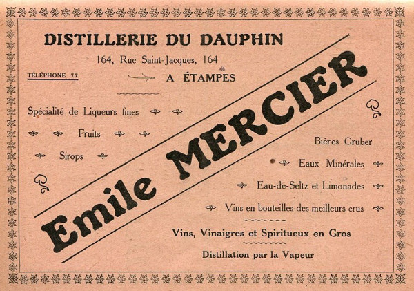 Emile Mercier, distilleur à Etampes