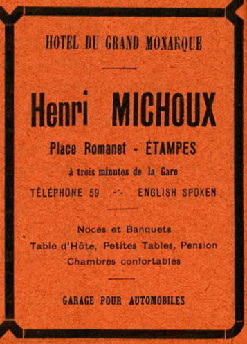 Réclame pour Henri Michoux dans l'Almanach de 1913
